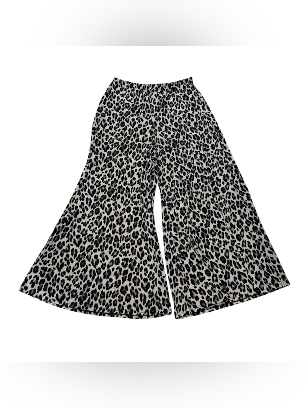 Halogen Black & White Leopard-Print Wide-Leg Pants